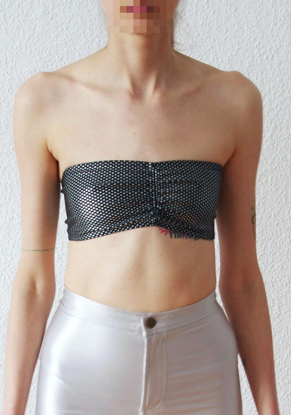 Shiny American Apparel Crop Top Gr. M S 36 38 40 Rave Bustier Bandeau Festival y2k bratz