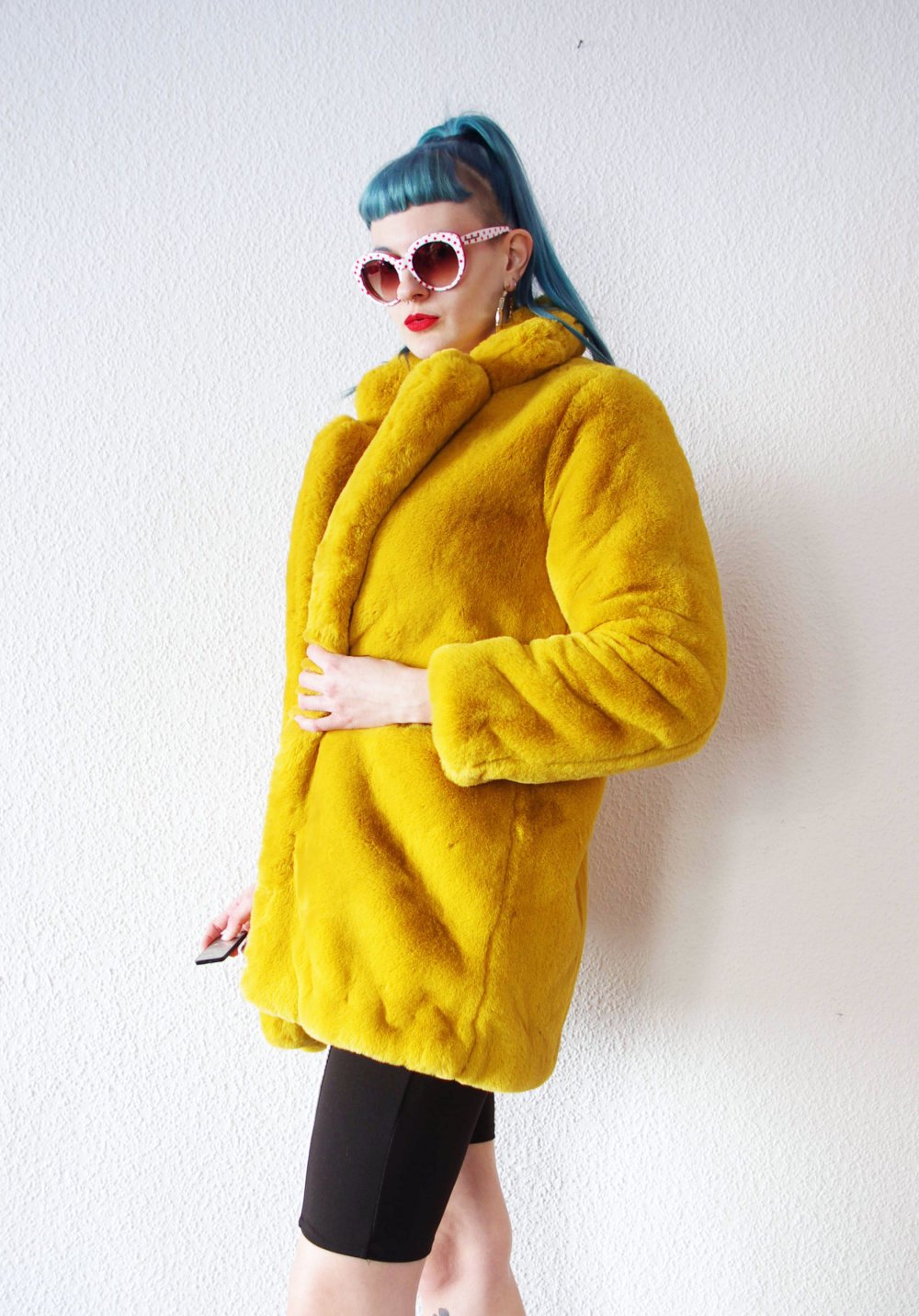 Traumhafter Plüschmantel Nasty Gal Gr. S 36 38 Fake Fur Festival Techno y2k