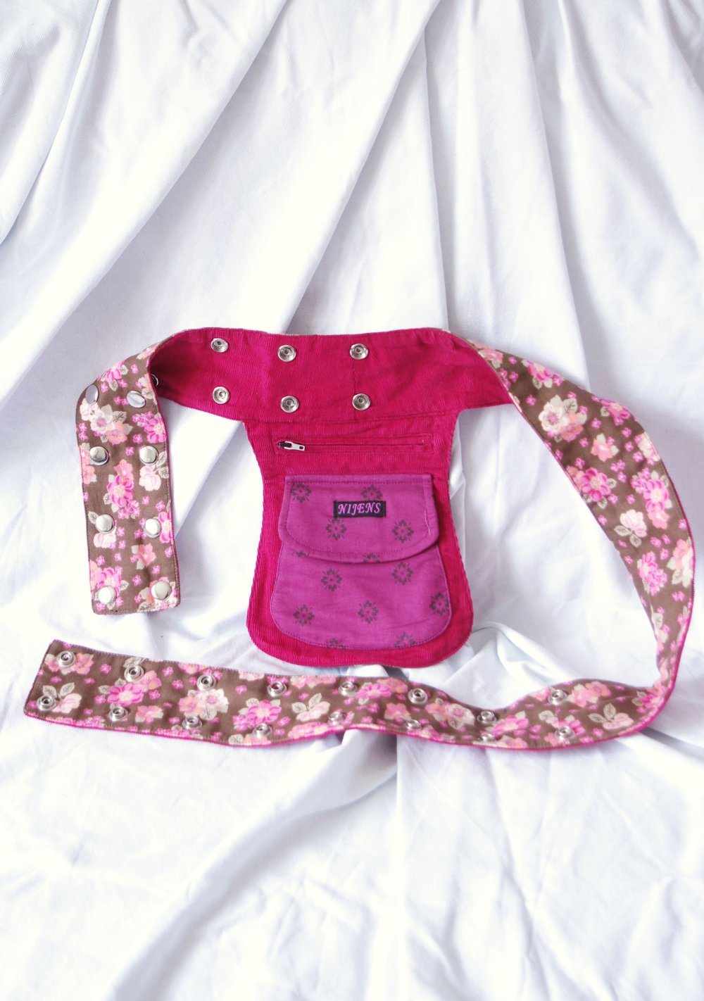 Ausgefallene Festival Hüfttasche Bauchtasche Hippie Goaelfe Gürtel Blumen flower power