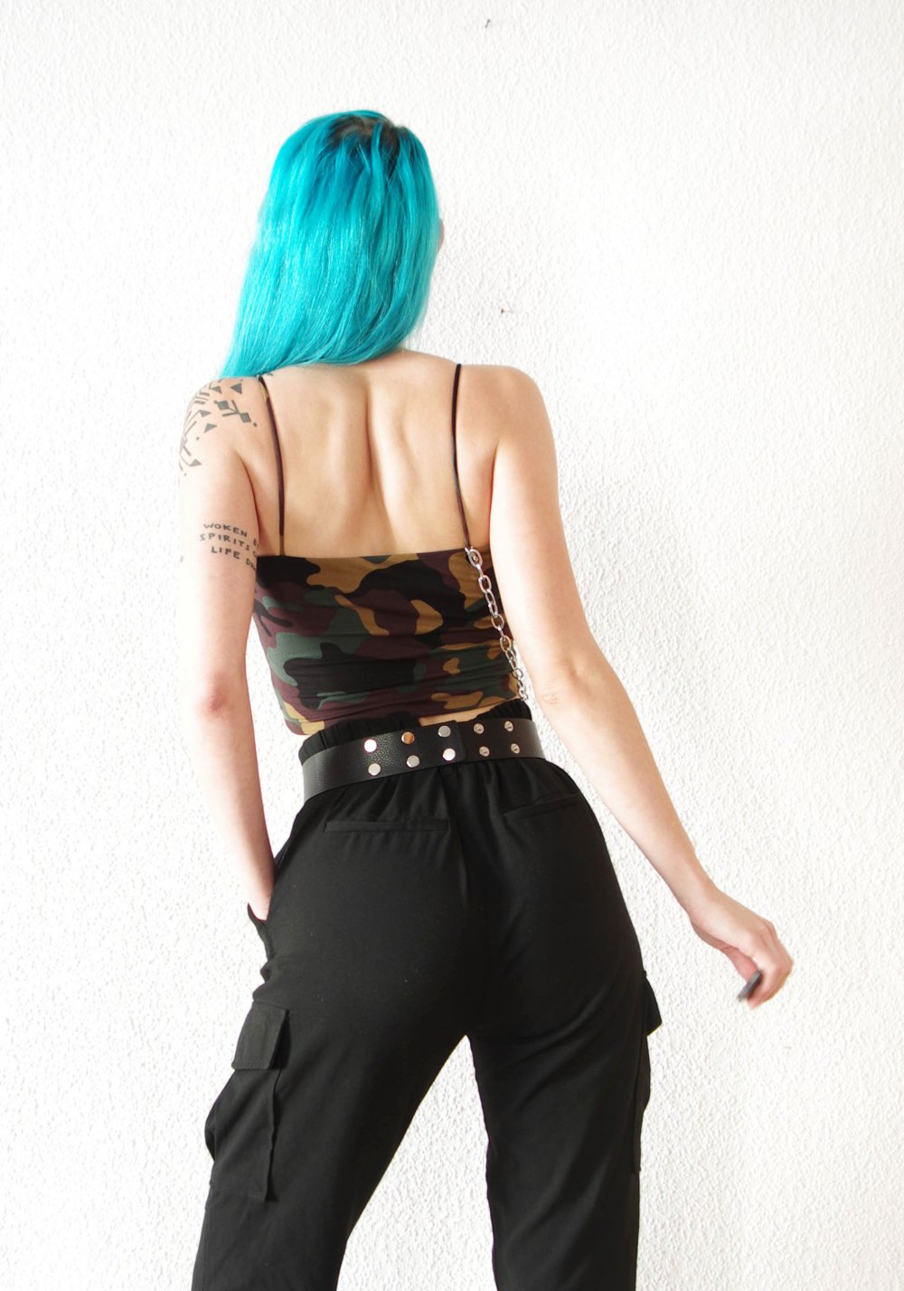 Camouflage Cami Crop Top Gr. M 38 Military Cargo Techno Rave Festival Dollskill Berghain