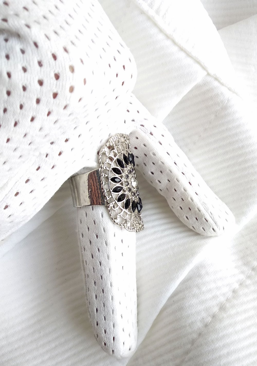 Großer filigraner silberner Ring Gr. 18,5 (58) occult witchcraft Mandala Gravur goth Pinup Festival ritual 