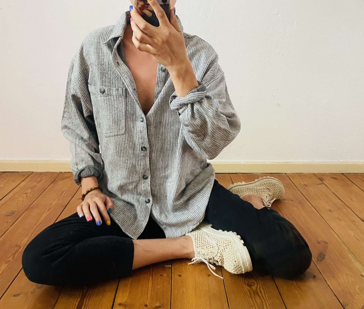 90's Shirt aus gewebter Baumwolle