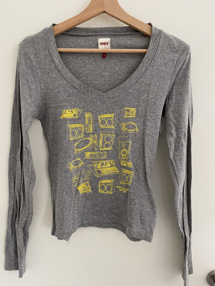 ONLY: Grauer Musik Pullover