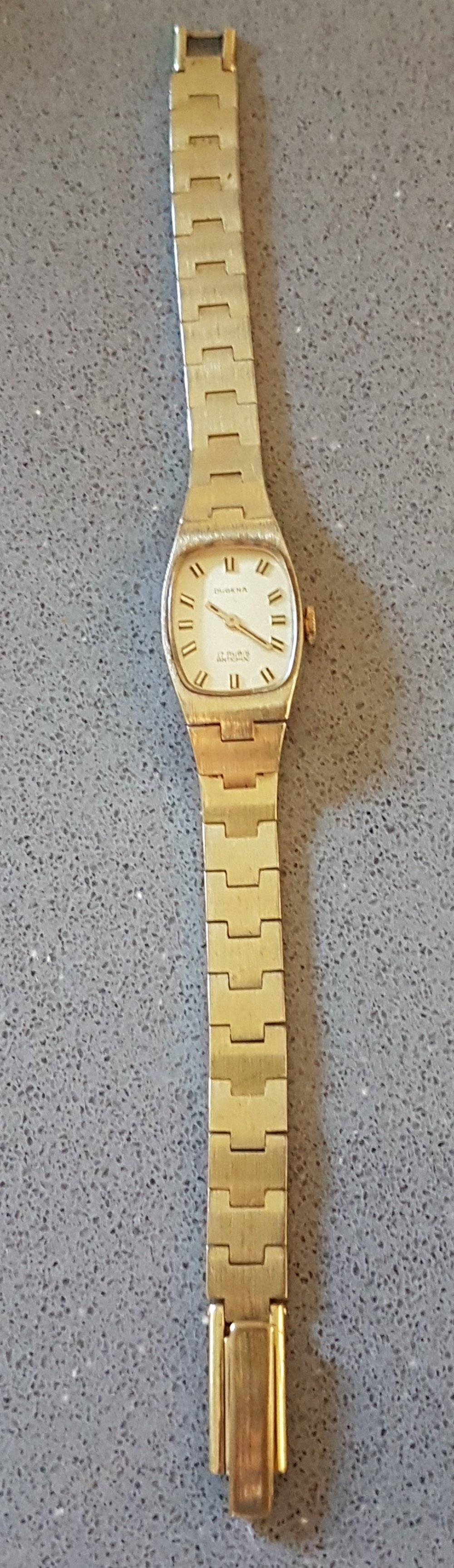 Dugena 17 Rubins Antichoc Damen goldfarben - Handaufzug; Vintage