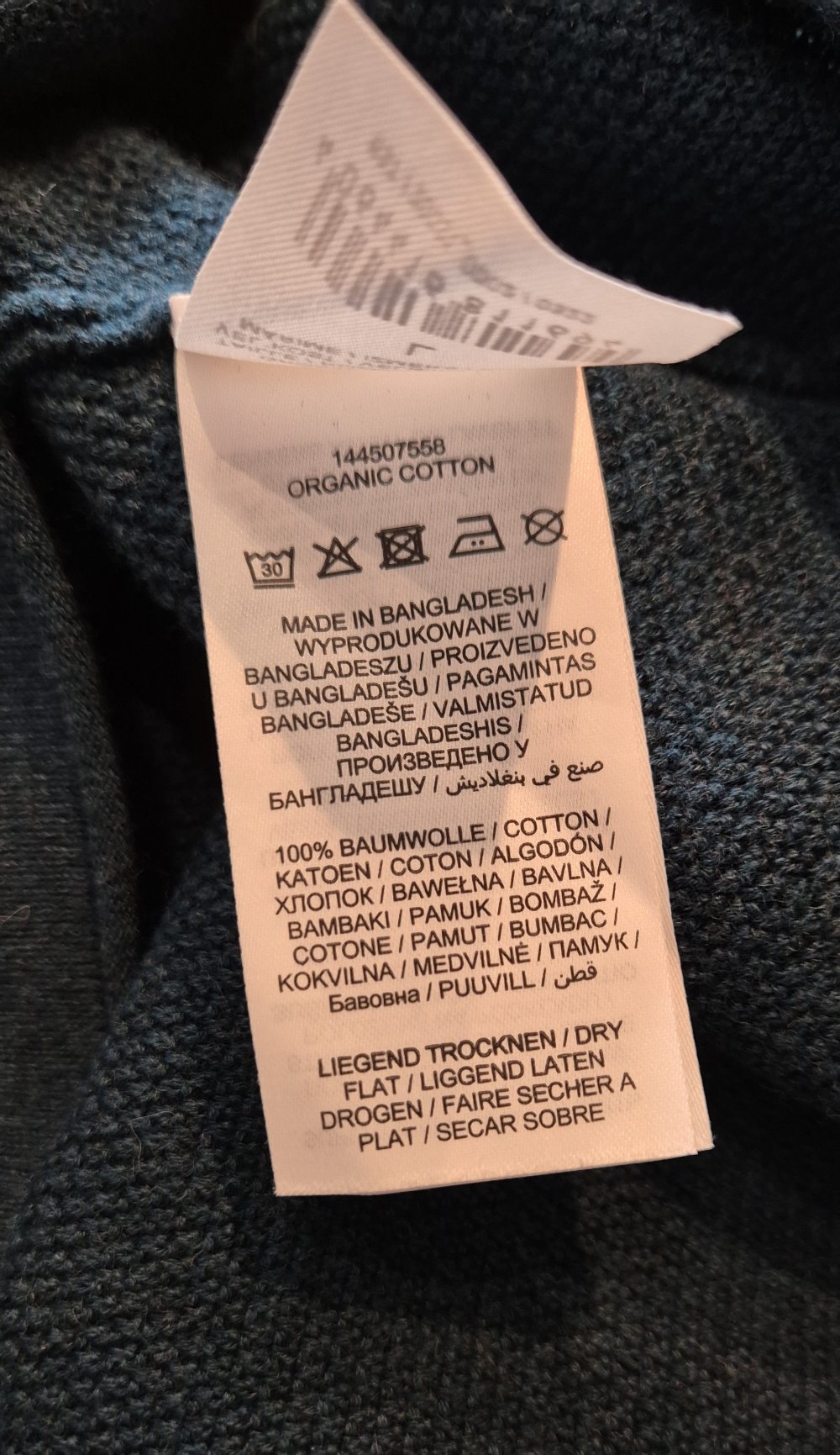 McNeal Pullover Baumwolle Strick petrol blau Gr L