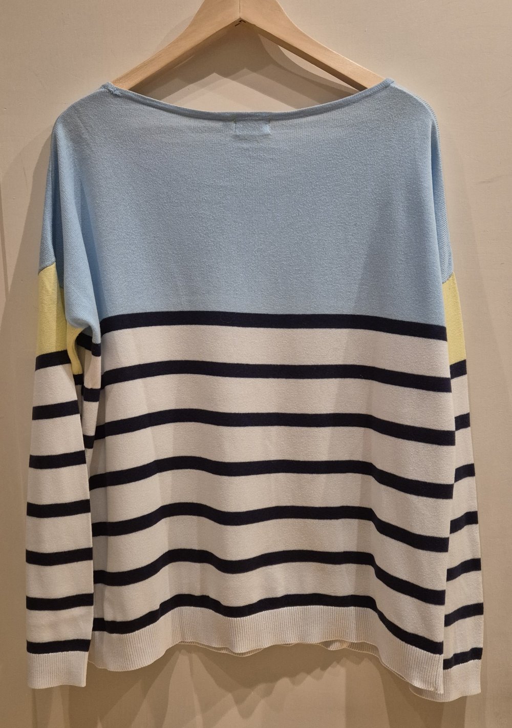 Blue Motion Pullover gestreift blau weiß gelb türkis Gr 44/46
