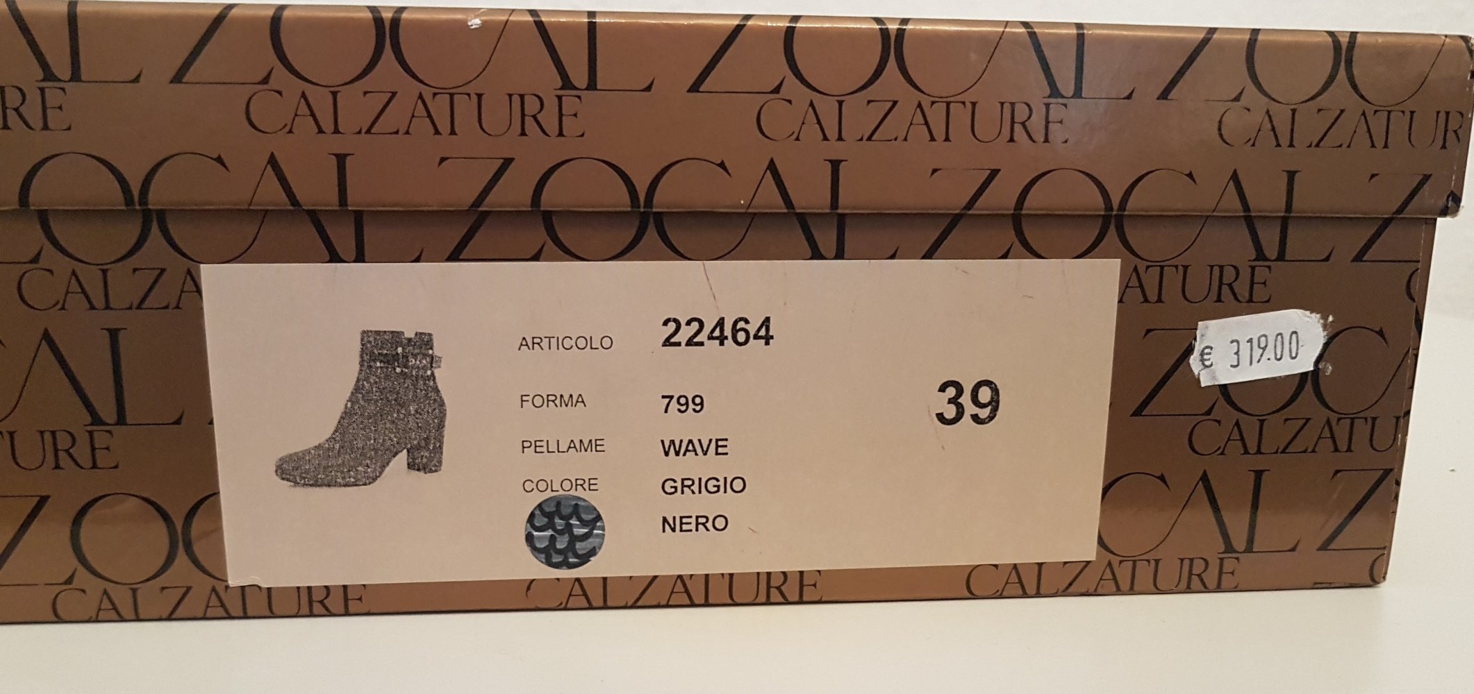 Zocal Stiefelette Stiefel grau schwarz Gr 39 - NEU