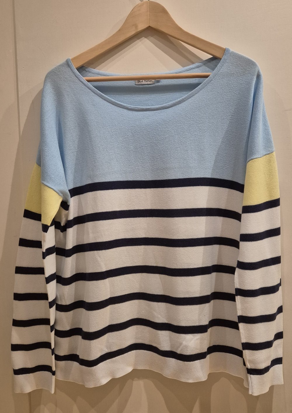 Blue Motion Pullover gestreift blau weiß gelb türkis Gr 44/46