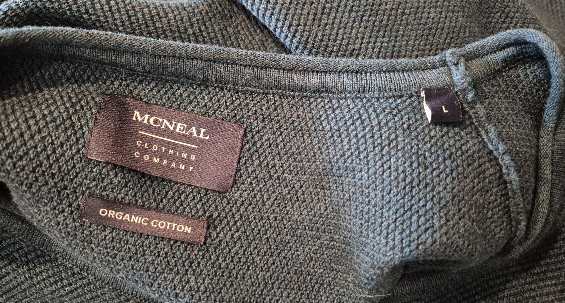 McNeal Pullover Baumwolle Strick petrol blau Gr L