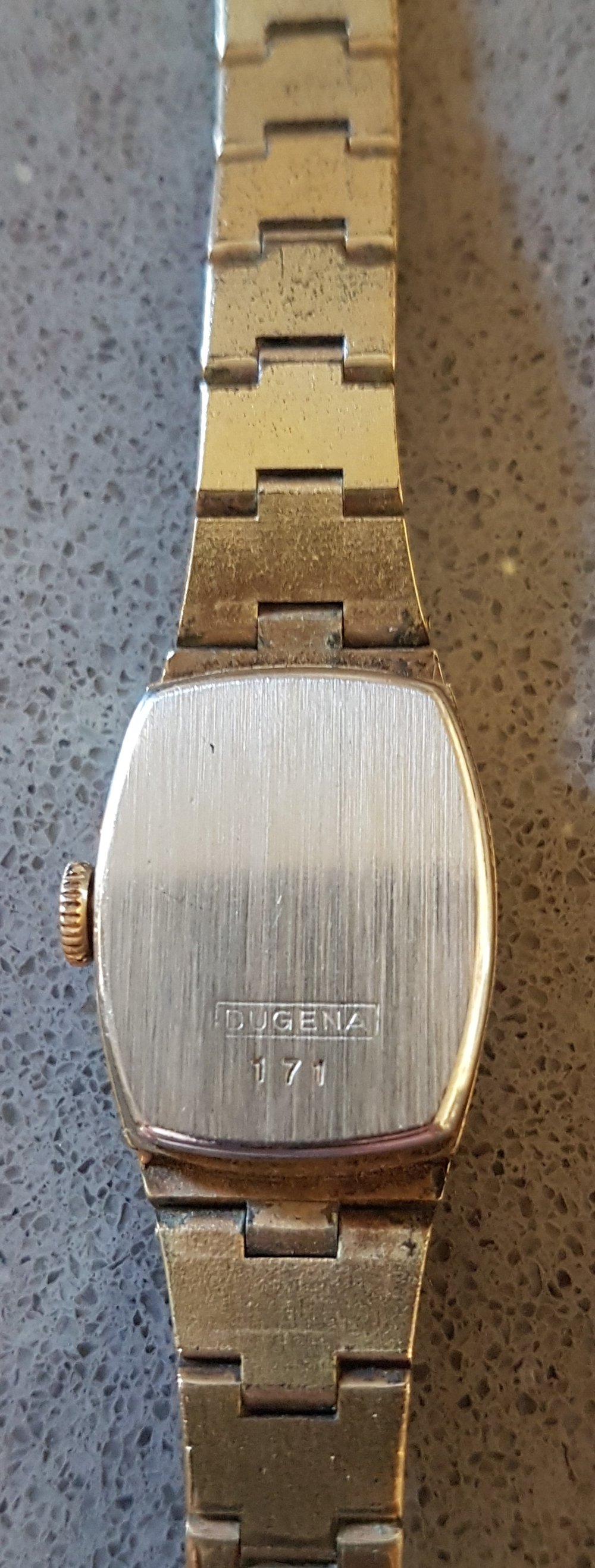 Dugena 17 Rubins Antichoc Damen goldfarben - Handaufzug; Vintage