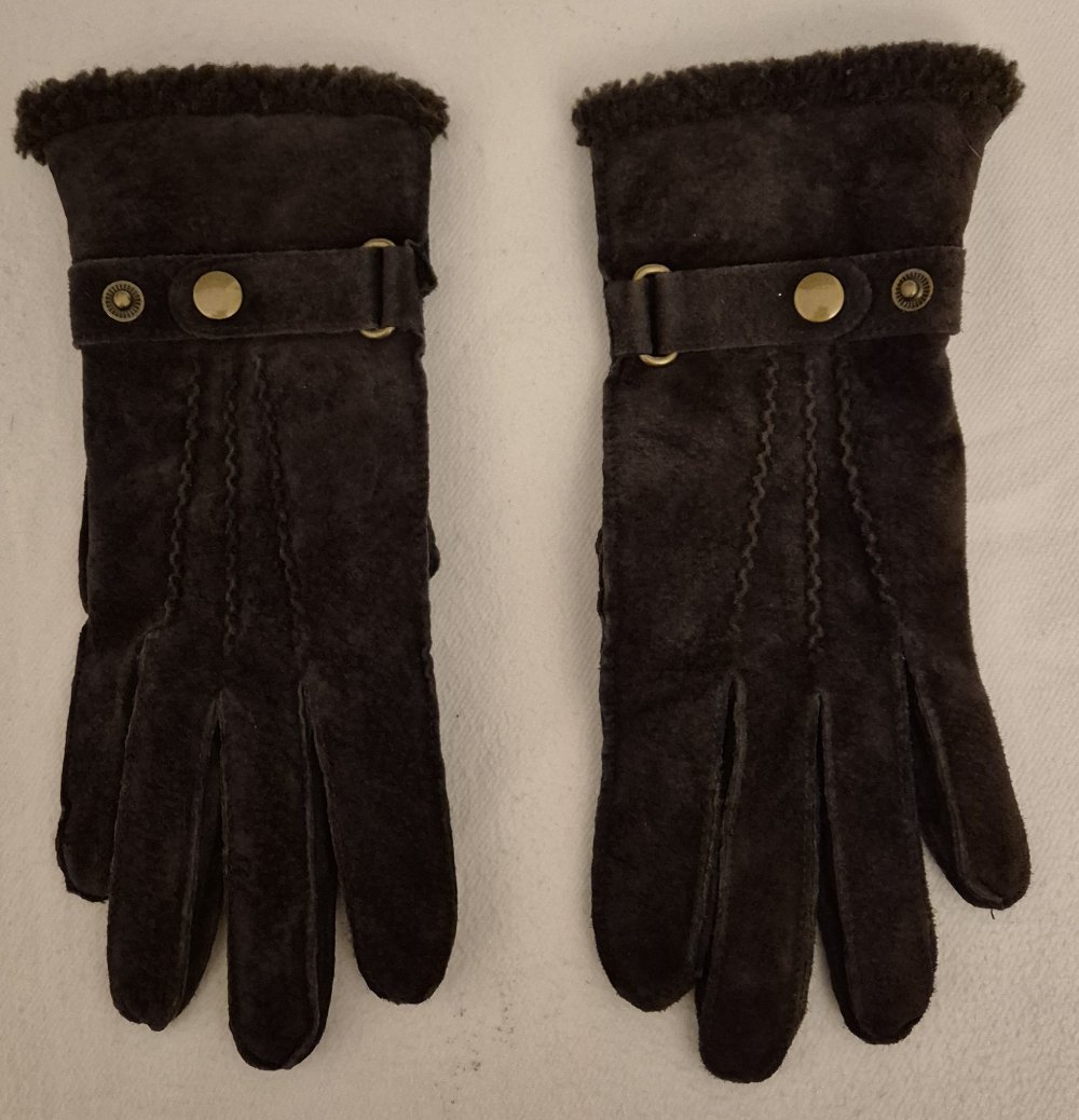 TCM Handschuhe Veloursleder braun Gr 7,5