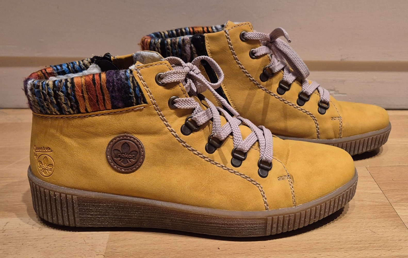 Rieker Stiefeletten gefüttert gelb senf Gr 41