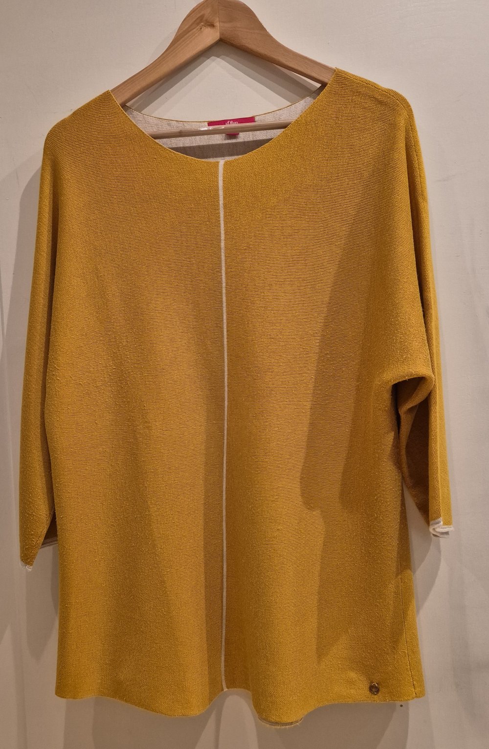 s. Oliver Pullover 3/4 Arm gelb senf Gr 42