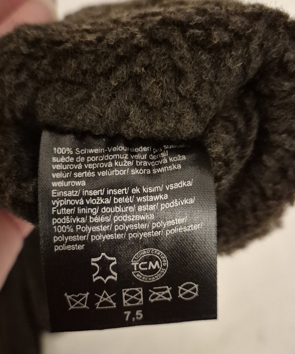 TCM Handschuhe Veloursleder braun Gr 7,5