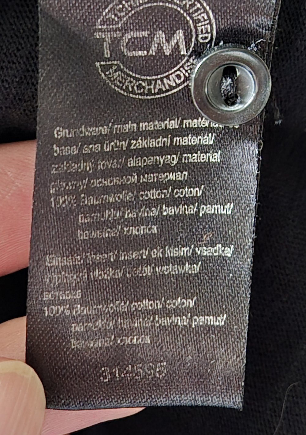 Tchibo T-Shirt schwarz Lochmuster Gr 40/42