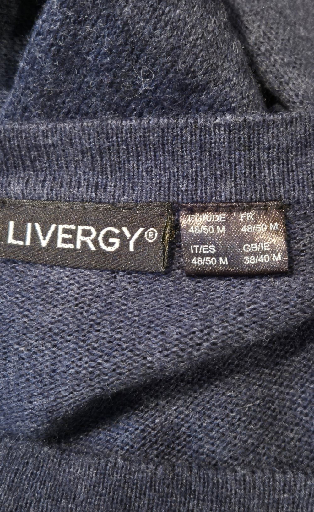 Livergy Pullover Strick blau mit Kaschmir Gr M
