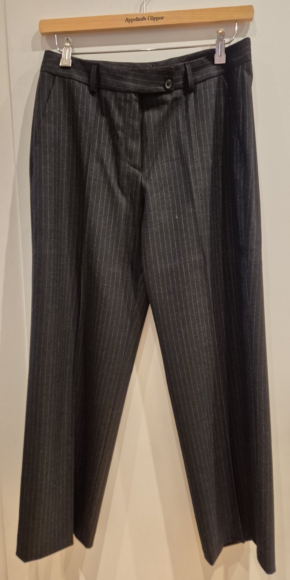 Rene Lezard Anzughose Hose braun grau Schurwolle Gr 40