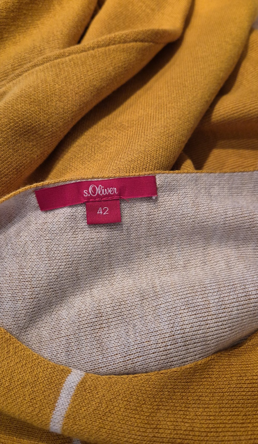 s. Oliver Pullover 3/4 Arm gelb senf Gr 42