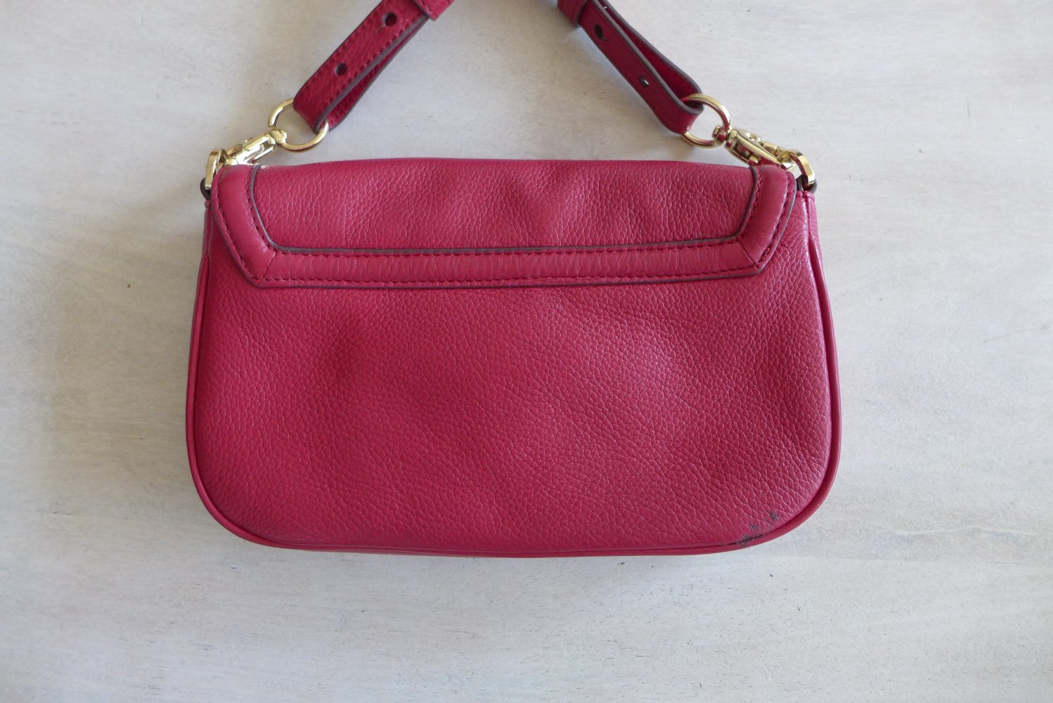 Tory Burch Handtasche Clutch Crossbody Schulter Riemen dunkelrot gold