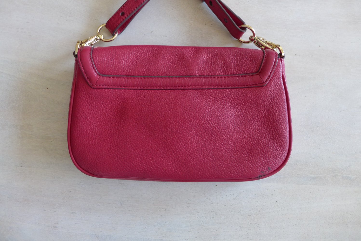 Tory Burch Handtasche Clutch Crossbody Schulter Riemen dunkelrot gold