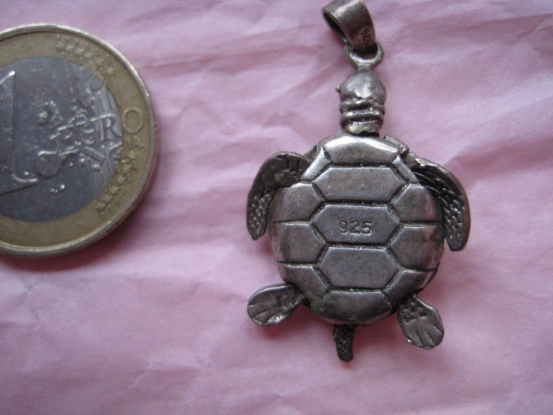 Schildkröte Ketten-Anhänger 925, silber, echtsilber, sterling, schildkröte, kettenanhänger, besonders, tier, geschenk, originalgetreu