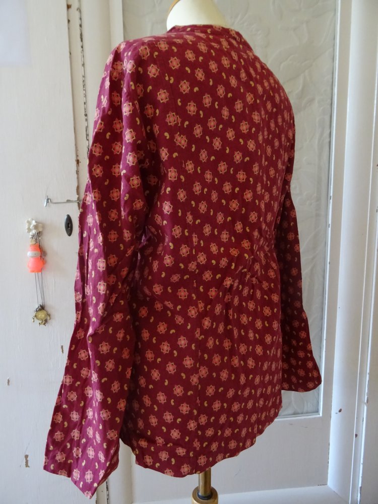 Vintage Tunika 36 38 orig 70er Hippie Bluse Flowerpower Hemd Oberteil BERLIN