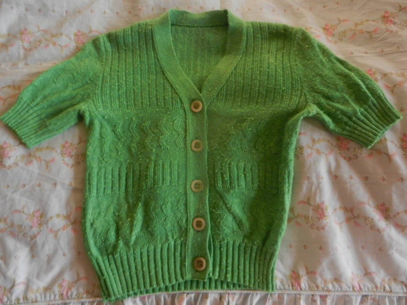 Vintage Strickjacke 36 38 70er 80er Strick Jacke grün S M BERLIN