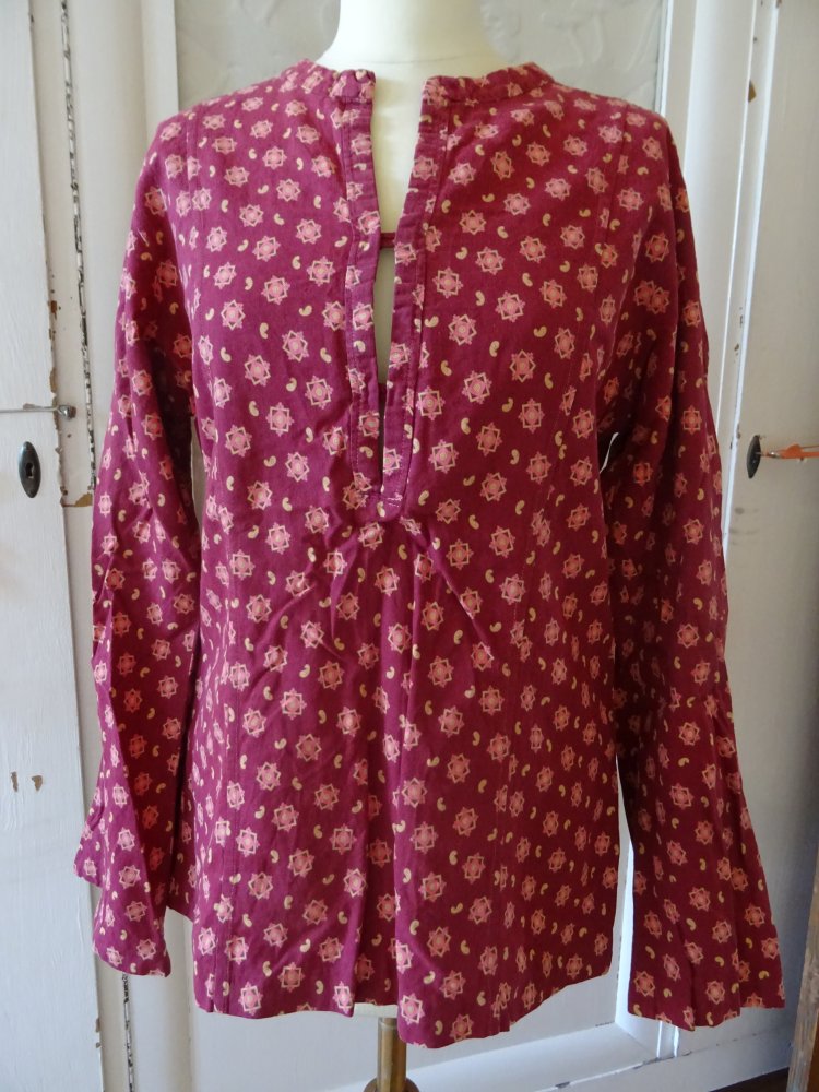 Vintage Tunika 36 38 orig 70er Hippie Bluse Flowerpower Hemd Oberteil BERLIN