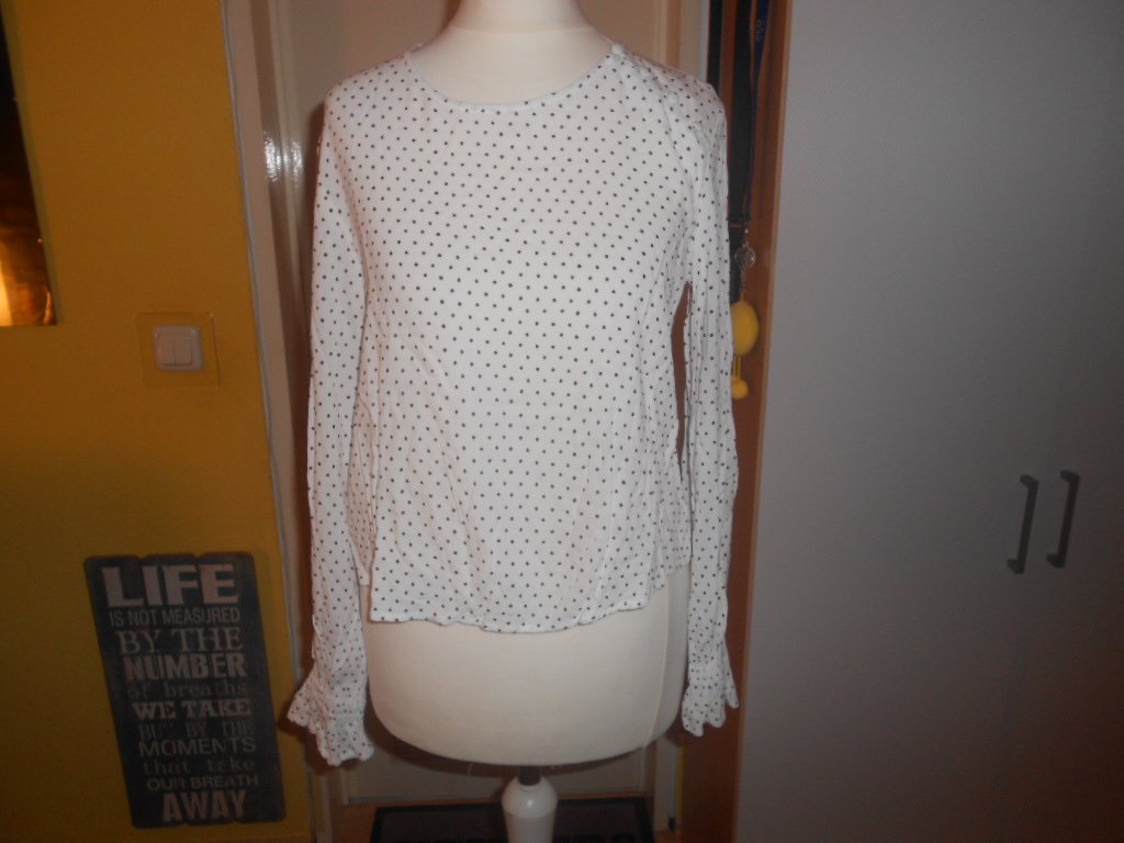 Mango- weiße Kurztunika mit roten Punkten Gr. S
