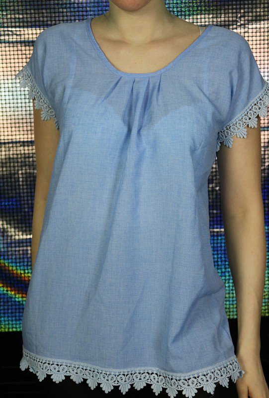 Tshirt Shirt Oberteil Top Blau Spitze