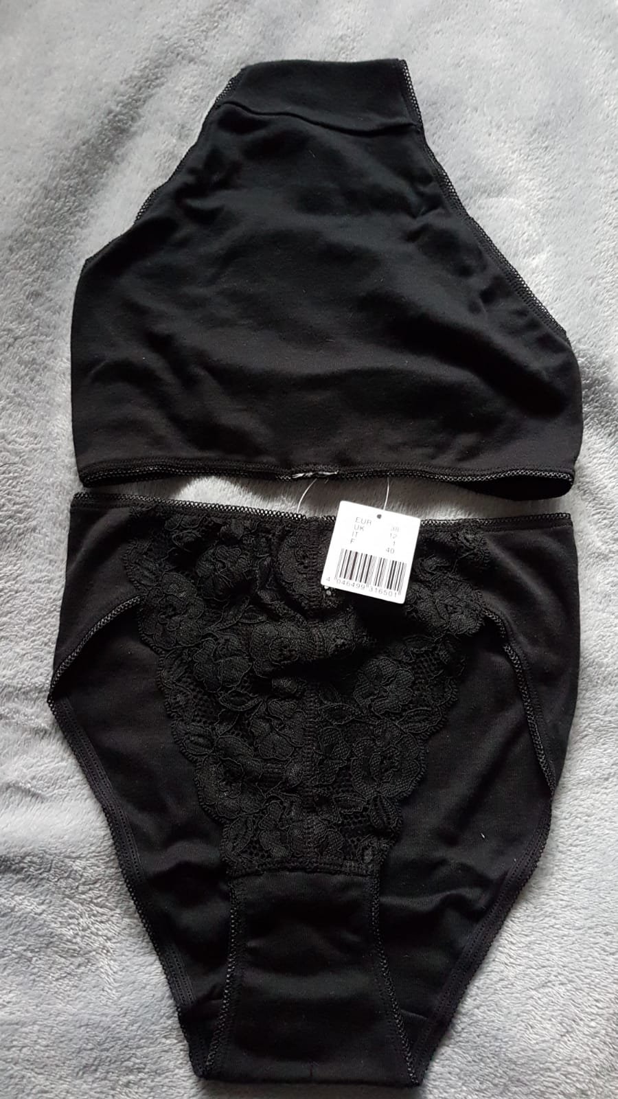 Damen Slip Frau Unterwäsche Unterhose Schwarz Größe 38 2er Pack Set