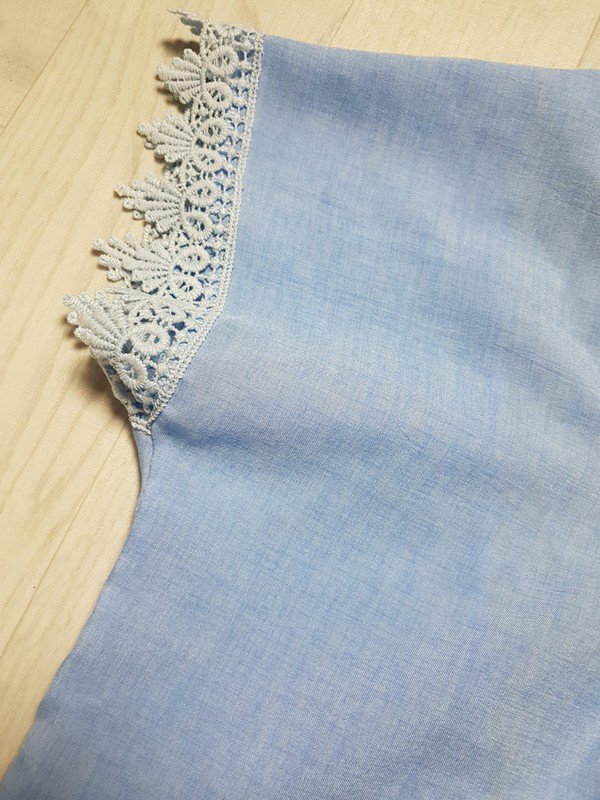 Tshirt Shirt Oberteil Top Blau Spitze