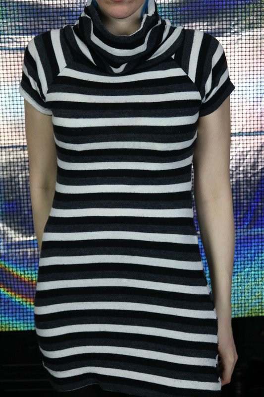 oberteil top kleid gestreift rollkragen kragen pullover