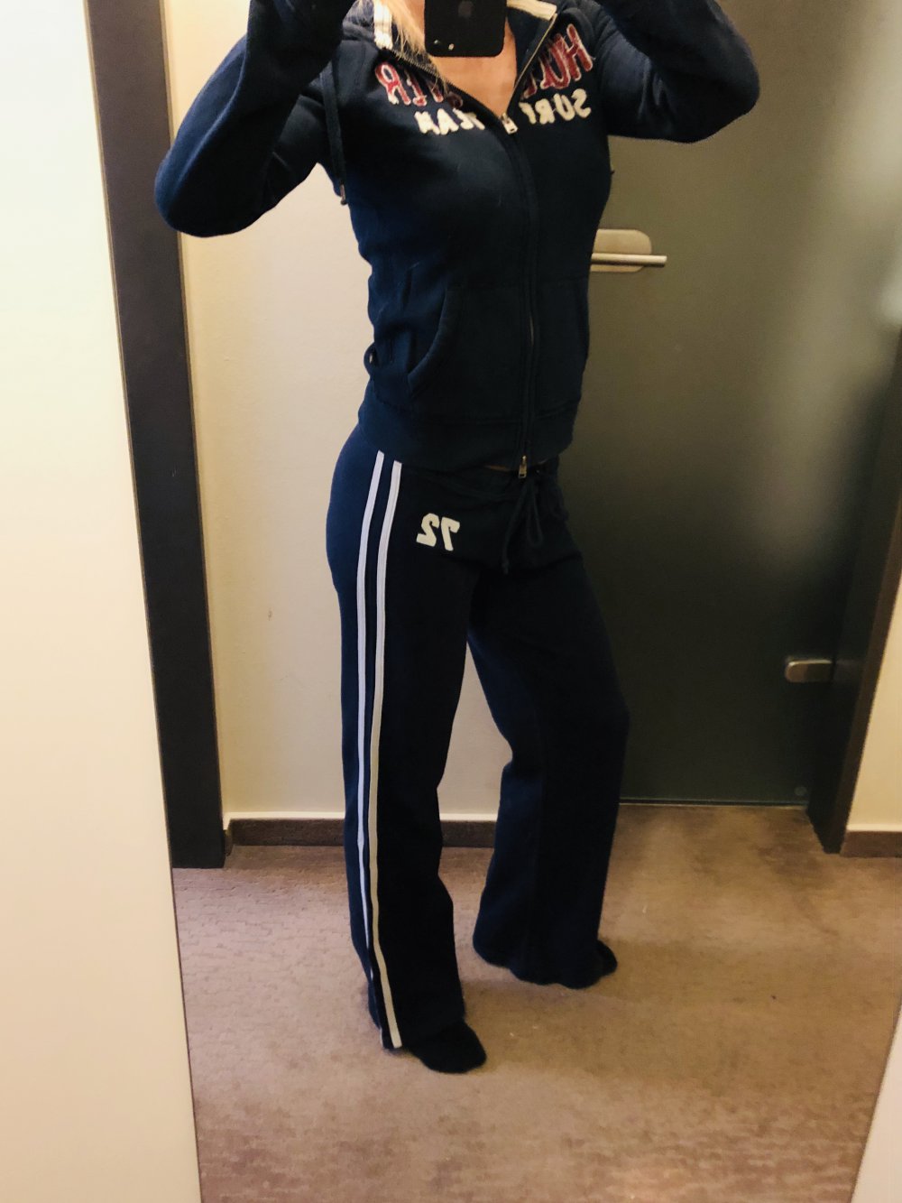 Super bequeme Sporthose Jogginghose Sweatpants gr. S 38 blau weiß