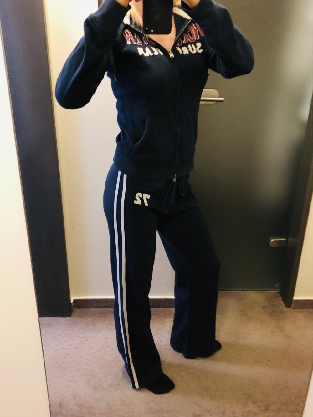 Super bequeme Sporthose Jogginghose Sweatpants gr. S 38 blau weiß