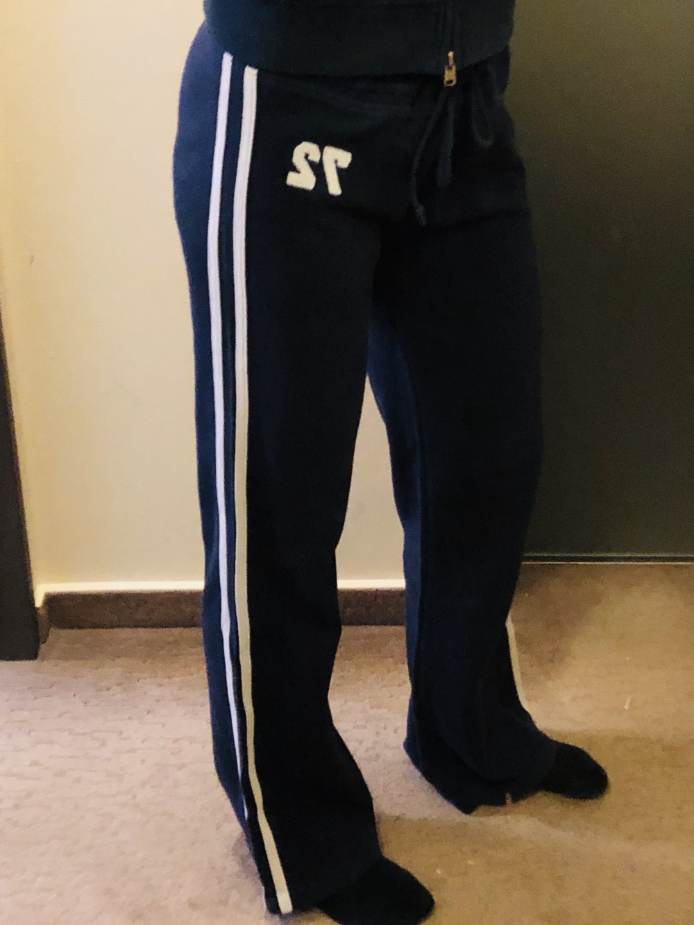 Super bequeme Sporthose Jogginghose Sweatpants gr. S 38 blau weiß
