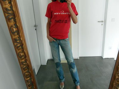 Lässiges oversized T-Shirt rot Gr. S 38 (M 40 42)