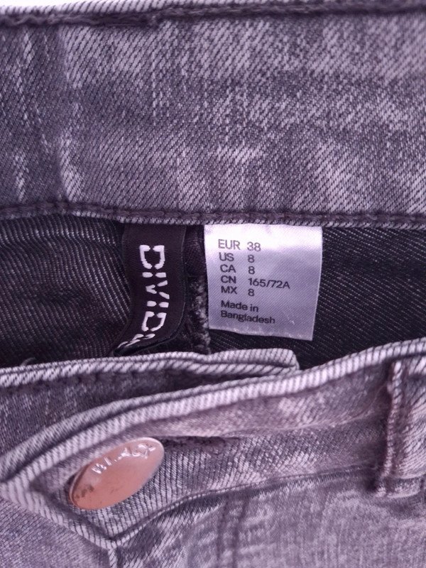 Graue H&M Divided Skinny-Jeans | Gr. 38 | Acid Wash