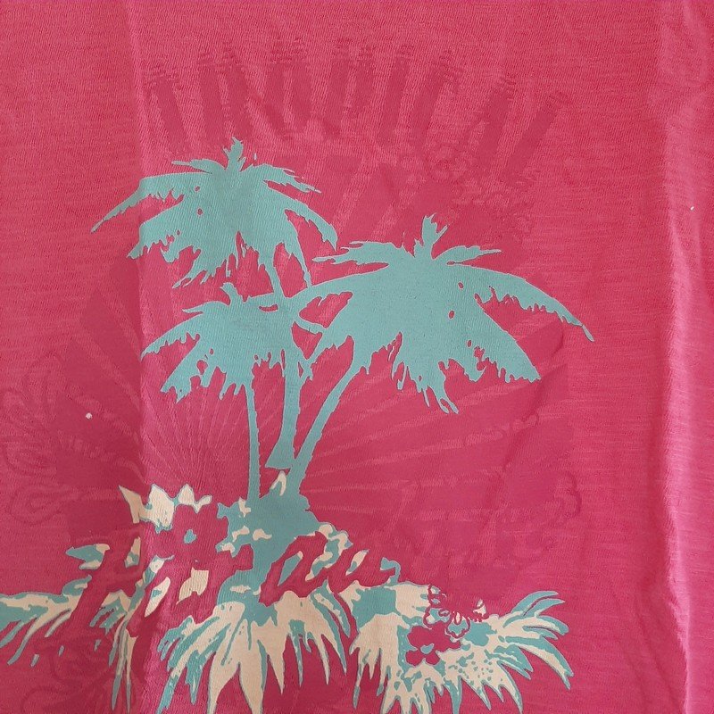 Pinkes T-Shirt Palmenaufdruck