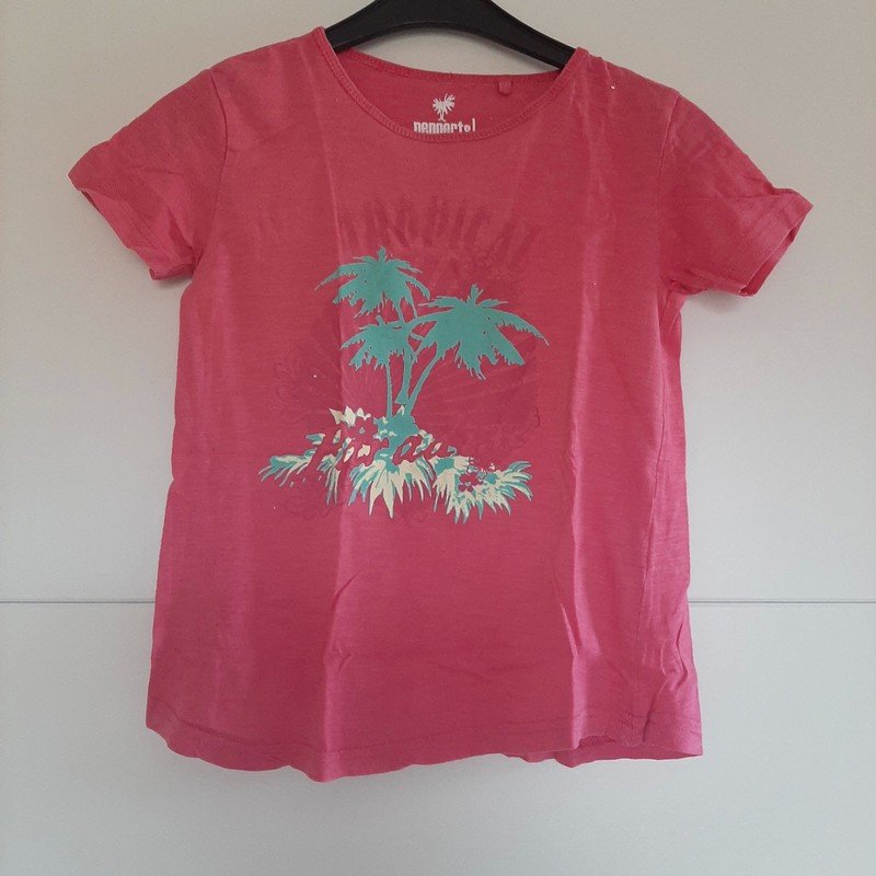 Pinkes T-Shirt Palmenaufdruck