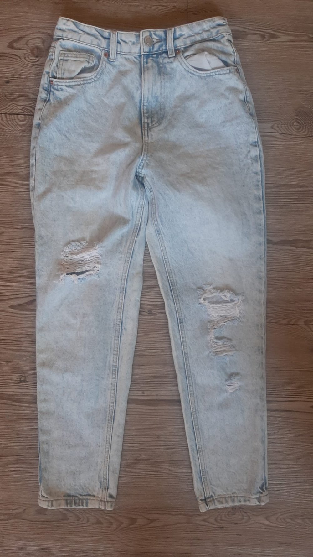 Hellblaue Jeans Mom Fit