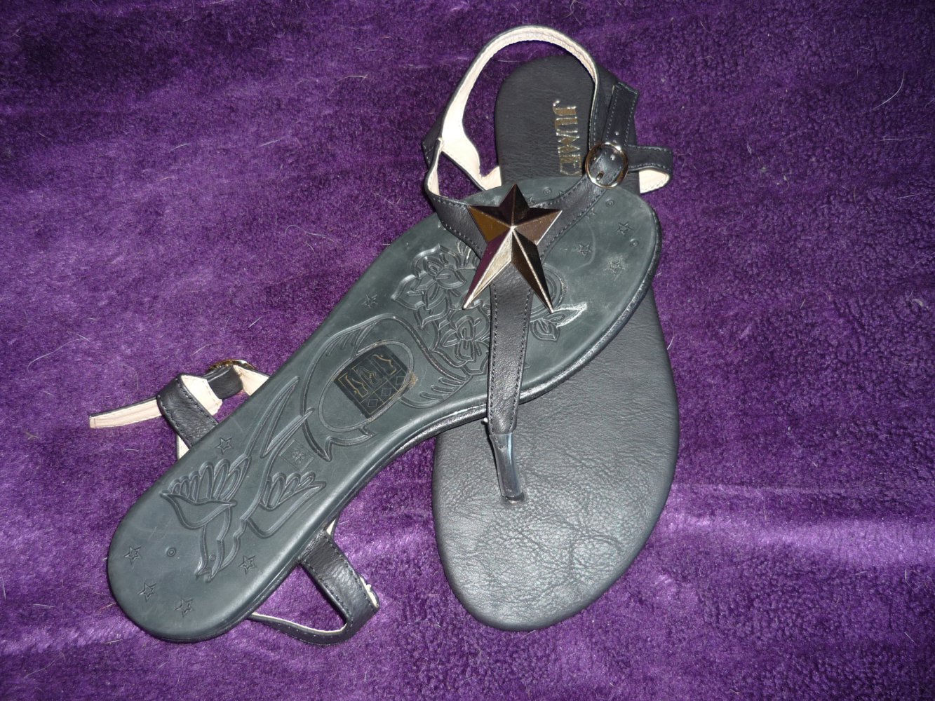 NEU! Jumex Sandalen mit Rosegold Stern Gr. 37,5-38 Rockabilly