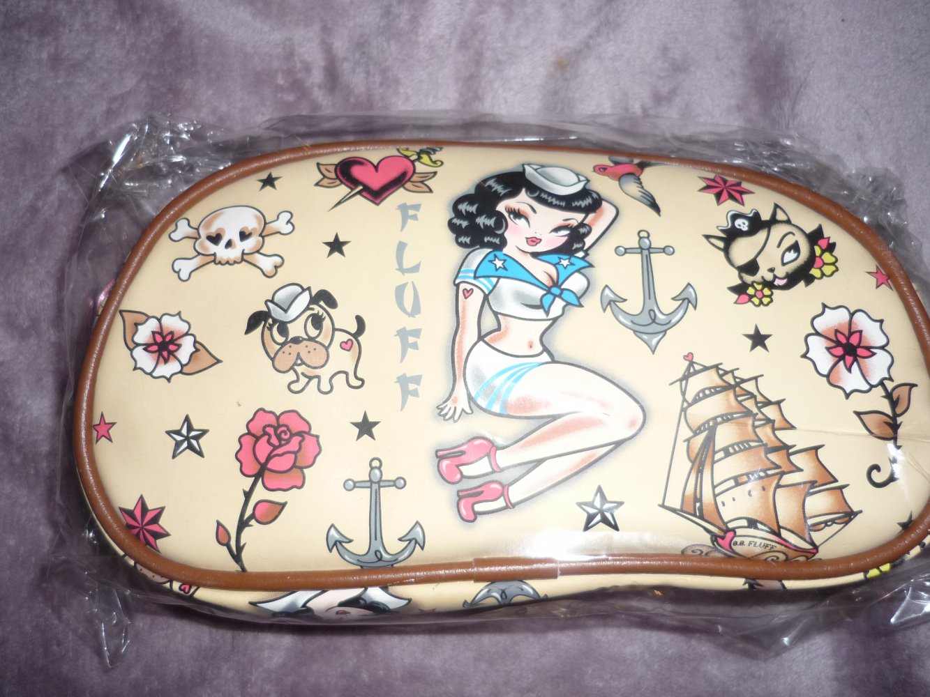 FLUFF Kosmetiktasche neu! Rockabilly Old school Tattoo Pin Up