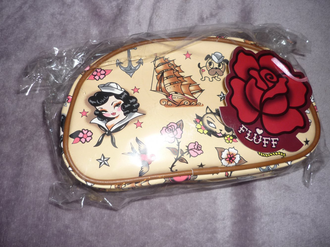 FLUFF Kosmetiktasche neu! Rockabilly Old school Tattoo Pin Up
