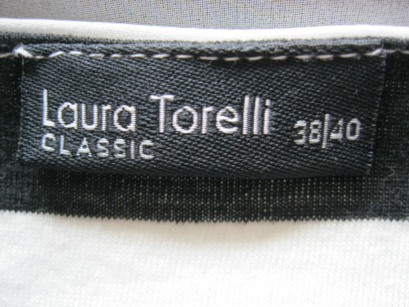 Shirt mit Top # halbtransparent # gestreift # bunt # Laura Torelli classic # 38/40