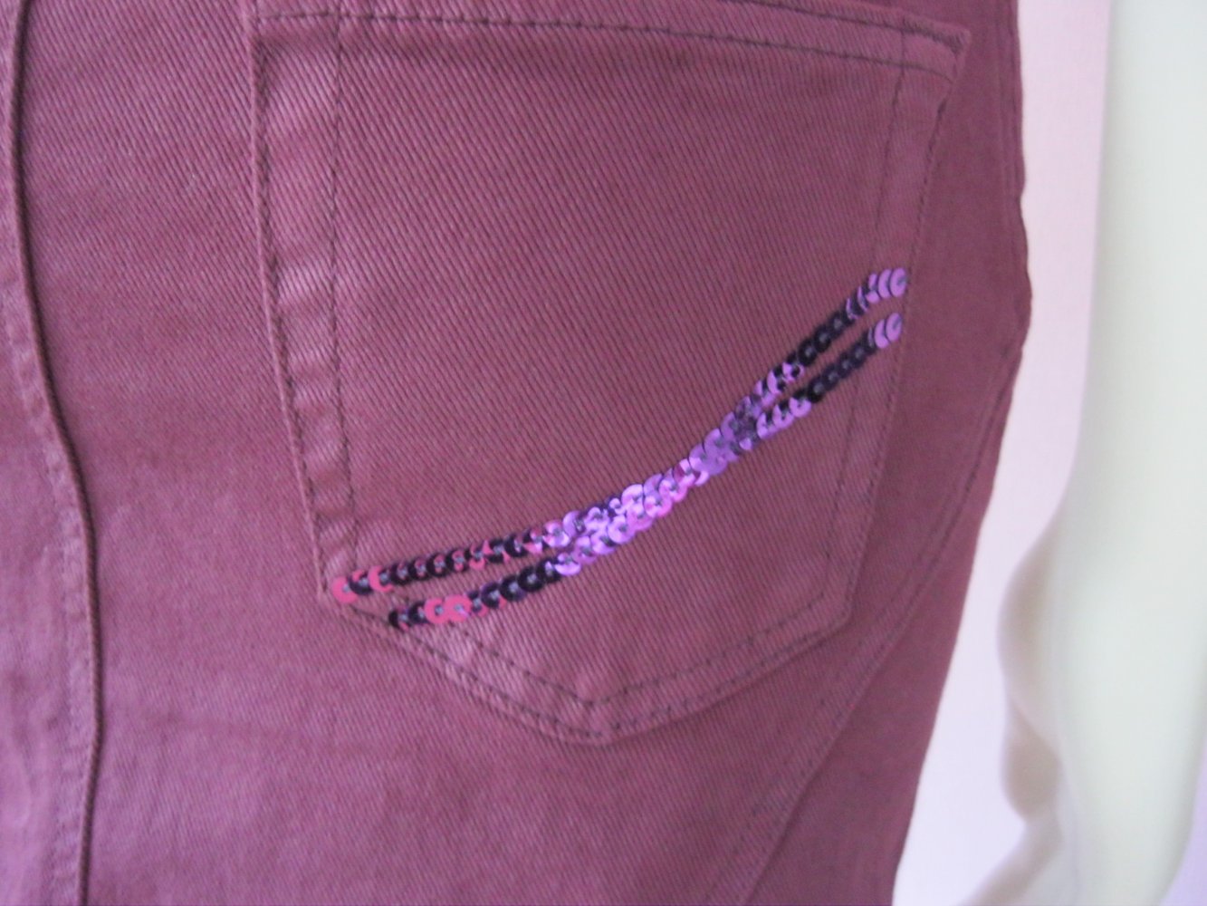 NEU # Jeansrock # B.T.K. # Baumwolle # Pailletten # Lila # 36