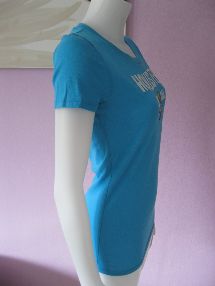 T-Shirt # Hollister # Türkis # Logo # Stickerei # Aufnäher # M