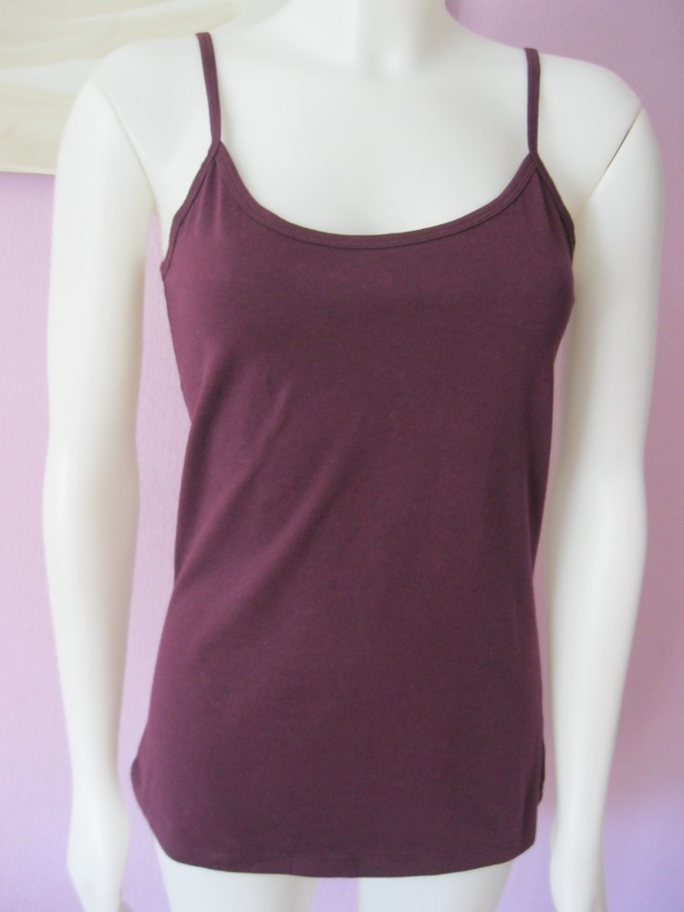 NEU # Spaghetti-Top # Jolinesse # Unterziehshirt # Violett # Baumwolle # 40/42