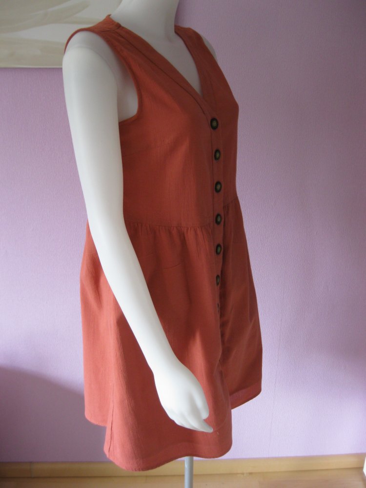 Kleid # Pieces # 100% Baumwolle # Korallenrot # S 