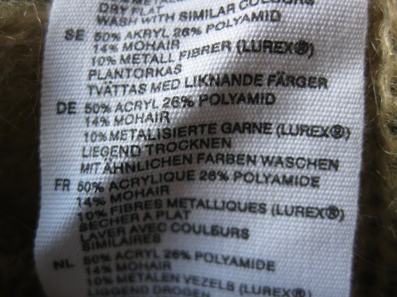 H&M Bolero gestrickt Mohair Beige / Gold Metallic S